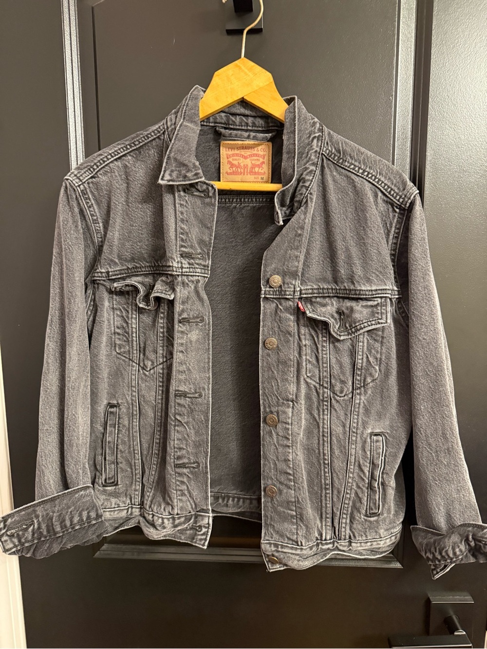 Levi Gray Washed Denim Original Trucker Jacket